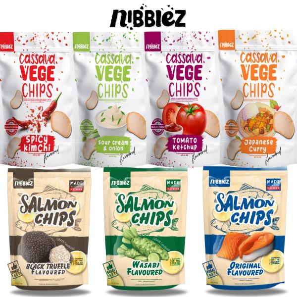 Nibblez Cassava Vege & Salmon Chips | Malaysian | Choose Your Flavours