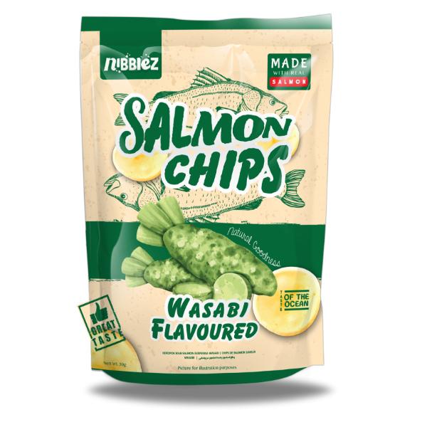 Nibblez Wasabi Salmon Chips 50g (Best Before : Sep 2026)