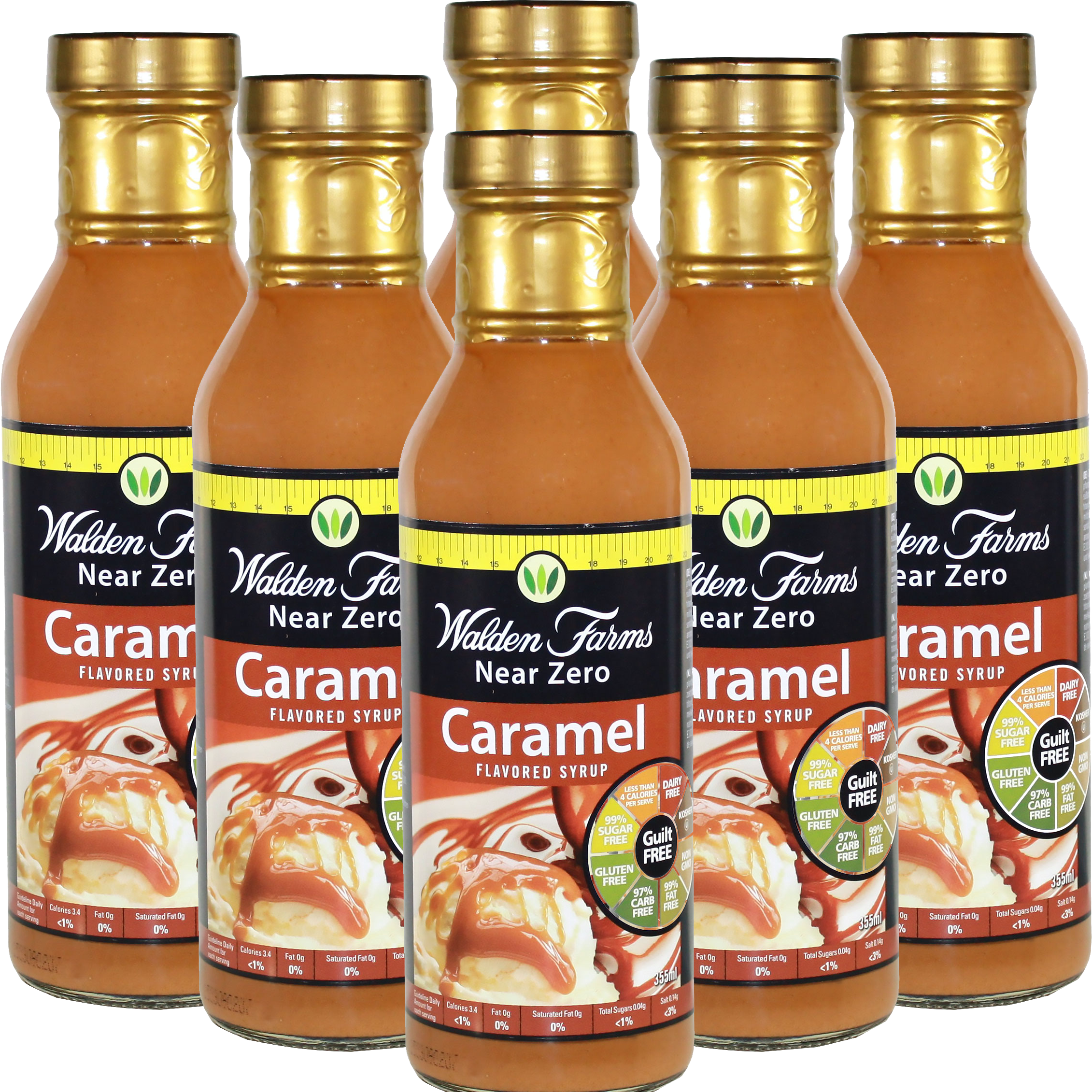 Walden Farms Low Calorie Caramel Syrup 355ml pack of 6 bottles that are 355ml each sold by American Grocer in the UK