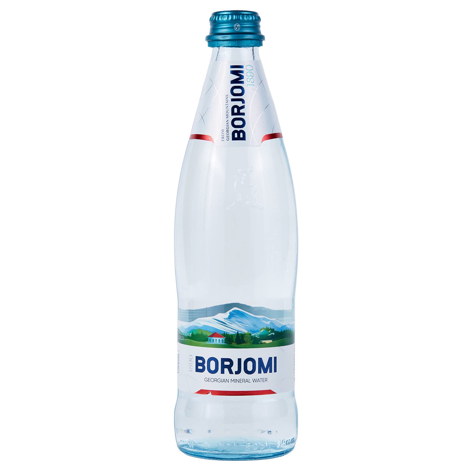 Mineral Water Borjomi Sparkling Water 500ml Glass Bottle (Pack Of 12)