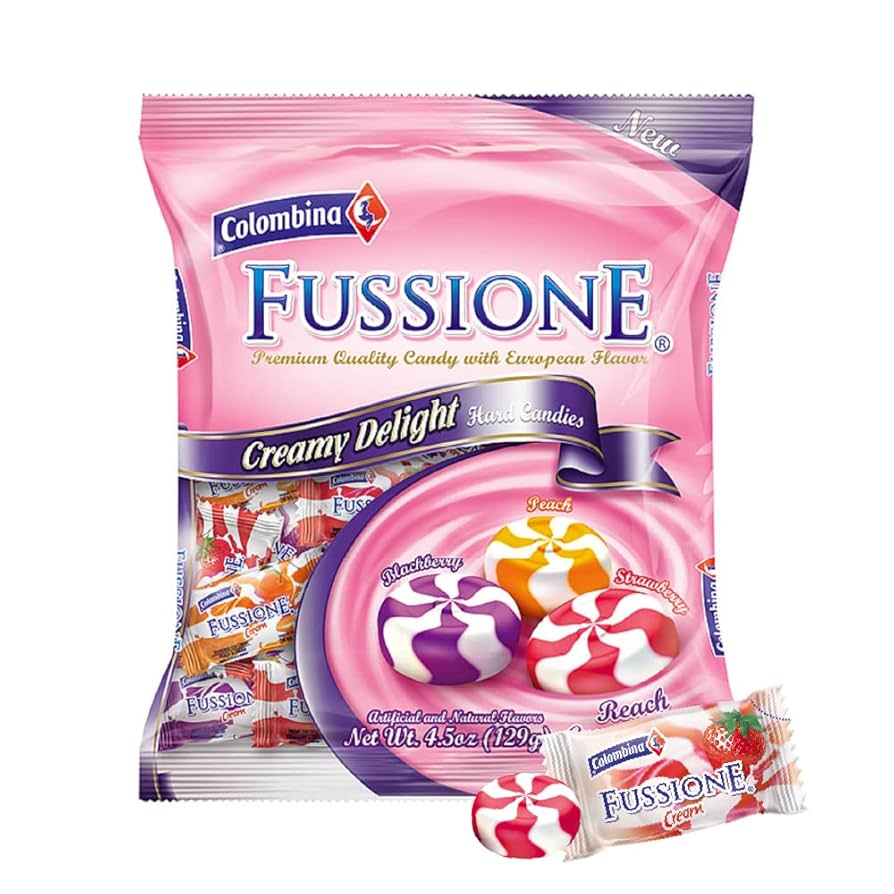 Colombina Fussione Creamy Delight Hard Candy Peg Bag 128g