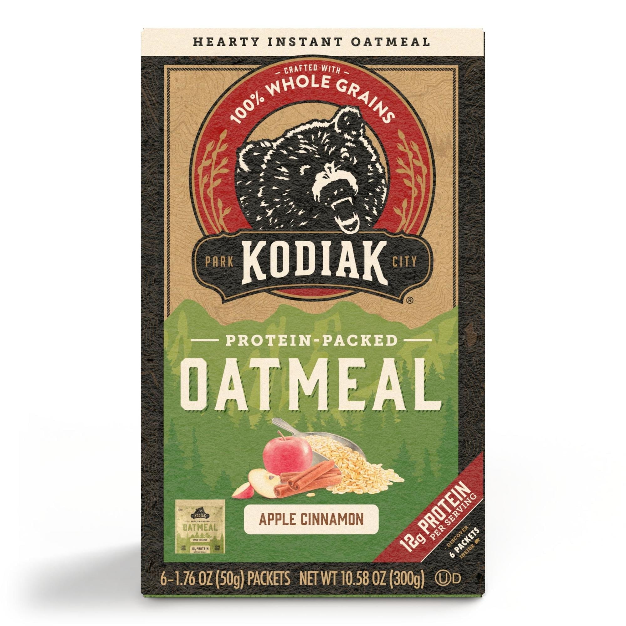 Kodiak Protein Packed Oatmeal Packets 300g | Apple Cinnamon