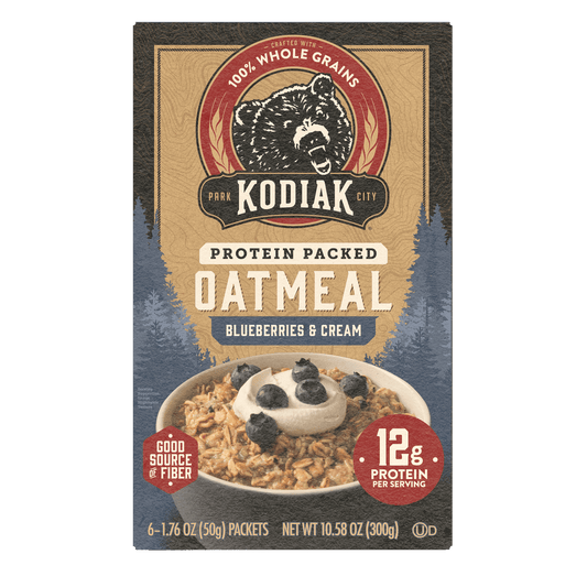 Kodiak Protein Packed Oatmeal Packets 300g | Blueberries & Cream (Best Before : 02 July 2026)
