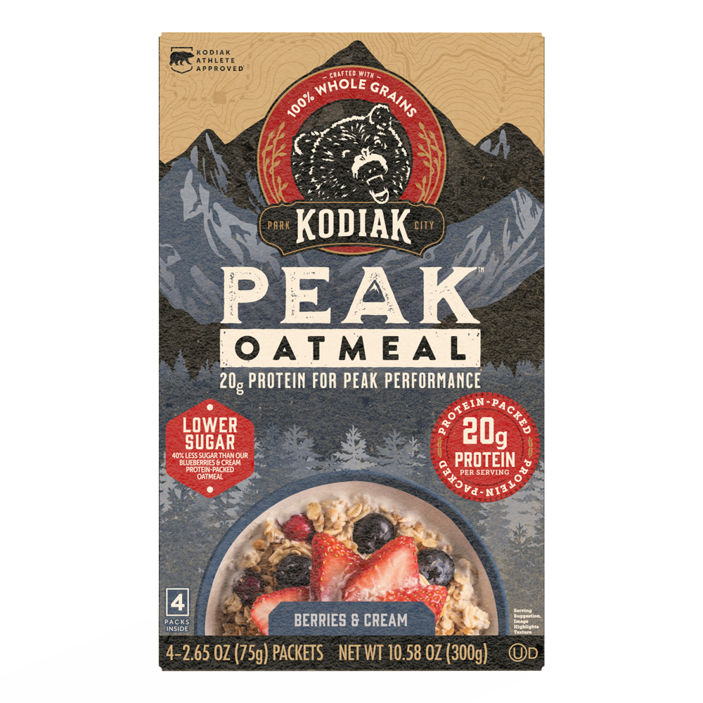 Kodiak Peak Oatmeal Packets 300g | Berries & Cream (Best Before 08/2026)