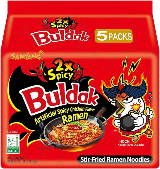 Samyang 2x Spicy Buldak Hot Chicken Flavor Ramen( 5 pack) (BBD : 09 July 2025)