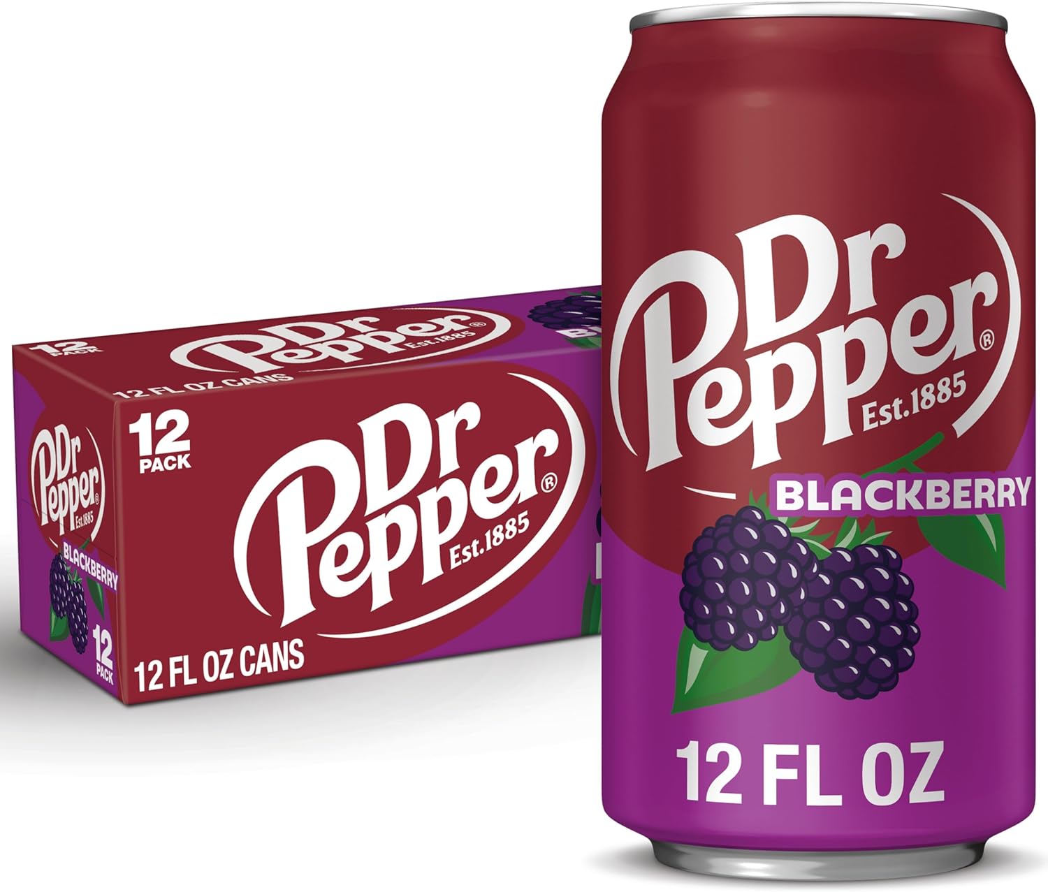 Dr Pepper Blackberry Flavoured Soda 355ml (Best Before : Sep 2026)