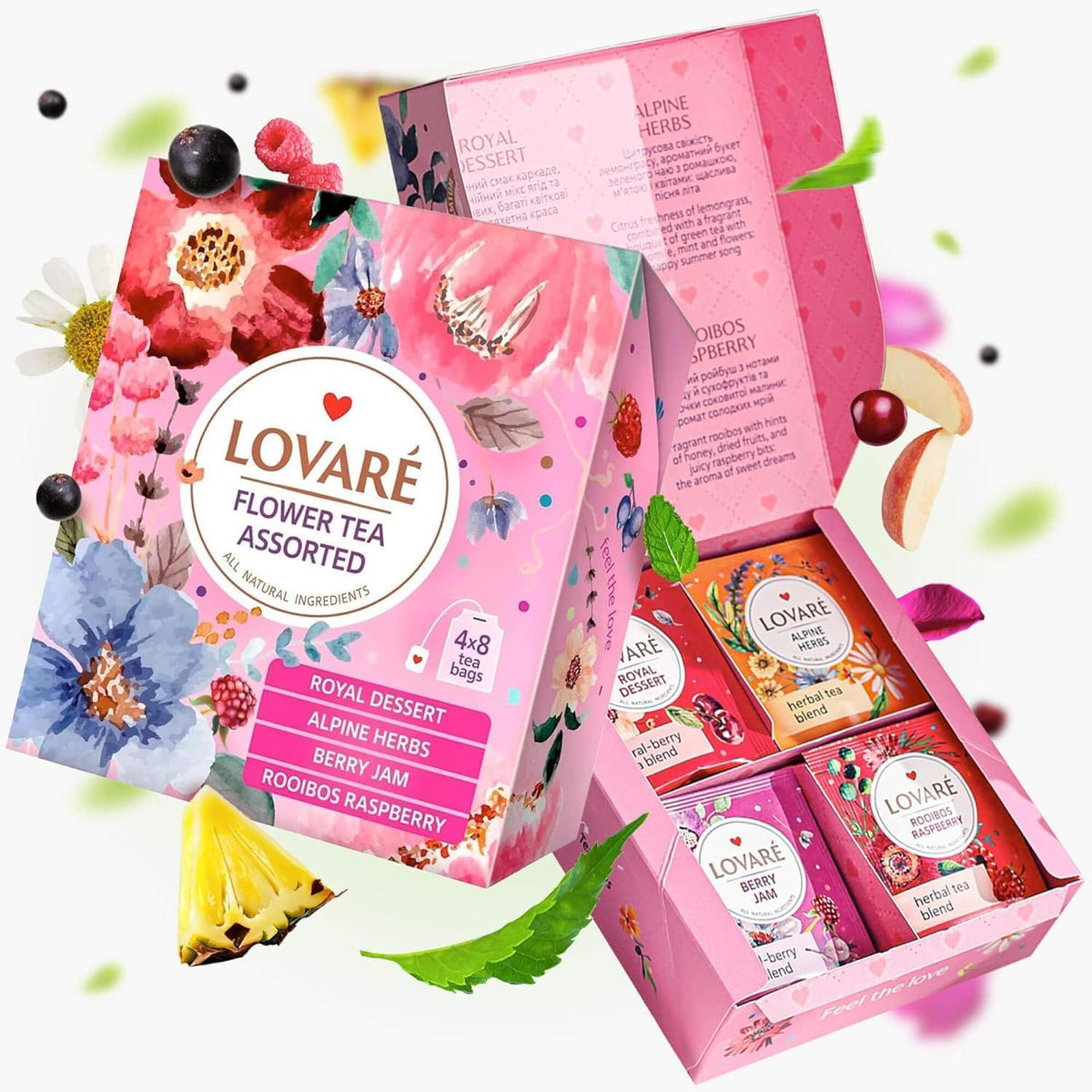 Lovare Flower Tea Assorted 48g (4 Flavours * 8 Tea Bags)
