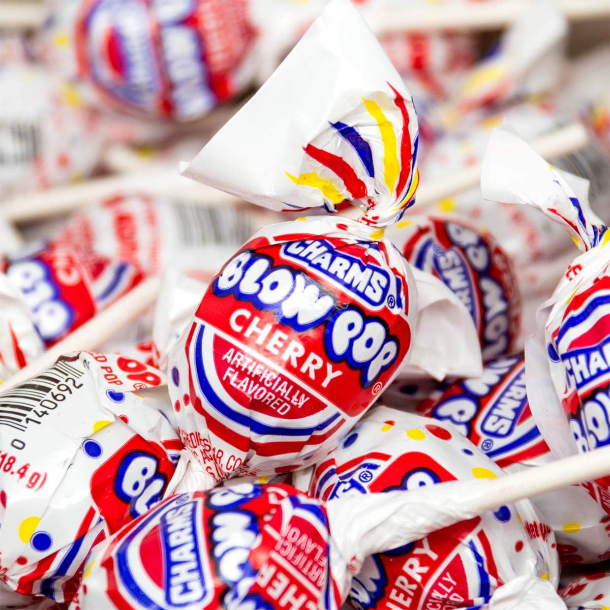 Charms Blow Pops Lollipop 48 Count | Cherry Bubble Gum Filled Flavoured