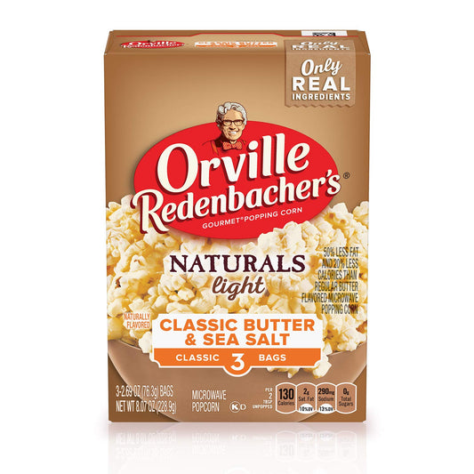 Orville Redenbacher's Naturals Light Classic Butter & Sea Salt Popping Corn 228.9g