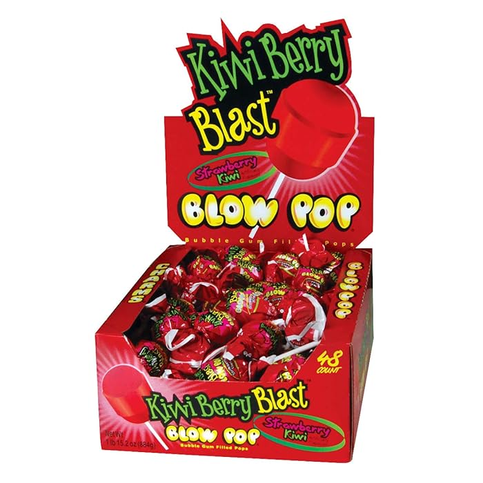 Charms Blow Pops Lollipop 48 Count | Kiwi Berry Blast Flavoured