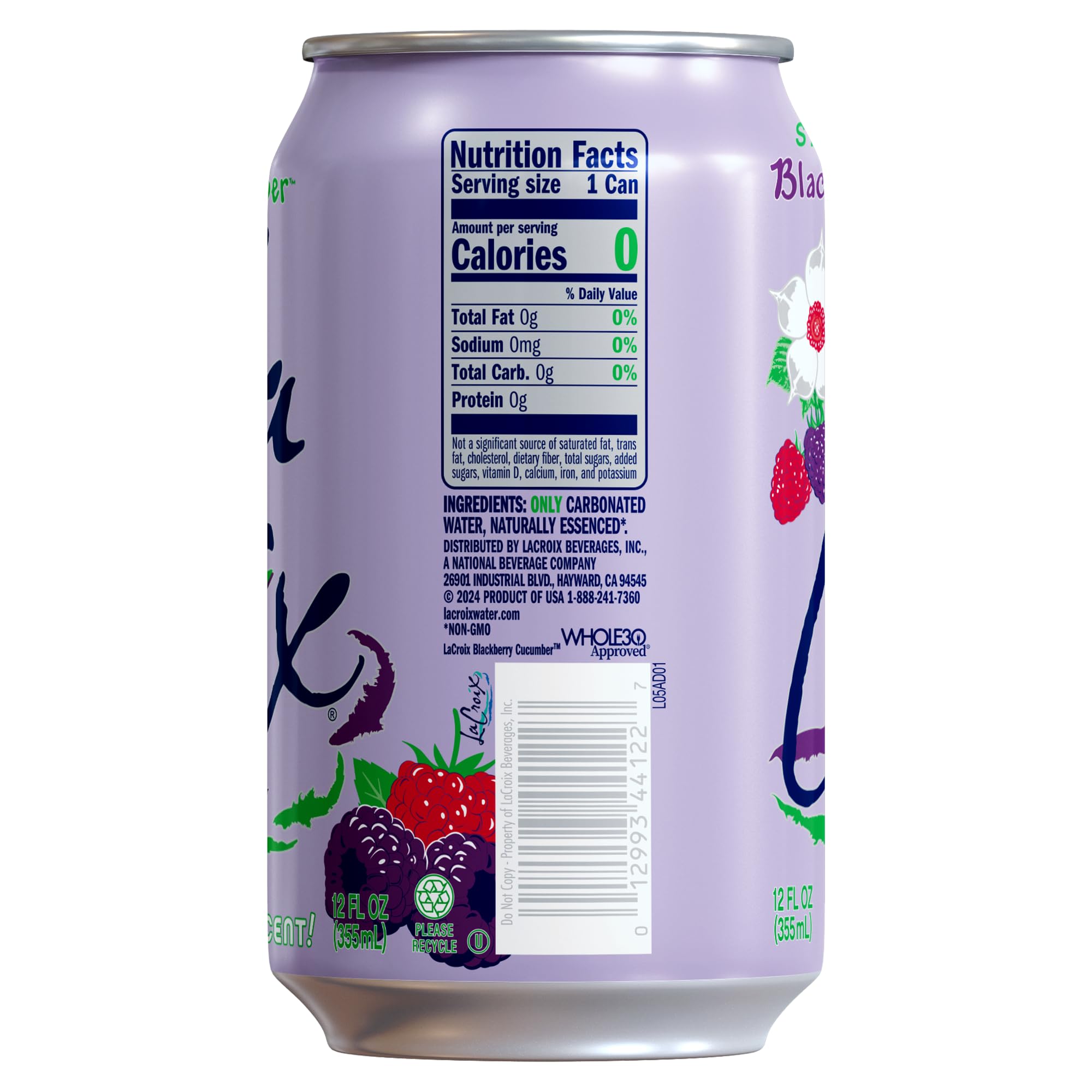 La Croix Blackberry Cucumber Sparkling Water 355ml