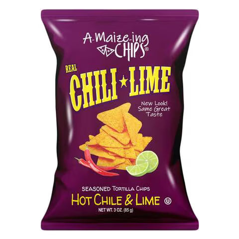 A-Maize-ing Chips Chilli Lime Seasoned Tortilla Chips 85g (BBD 03 AUGUST  26)