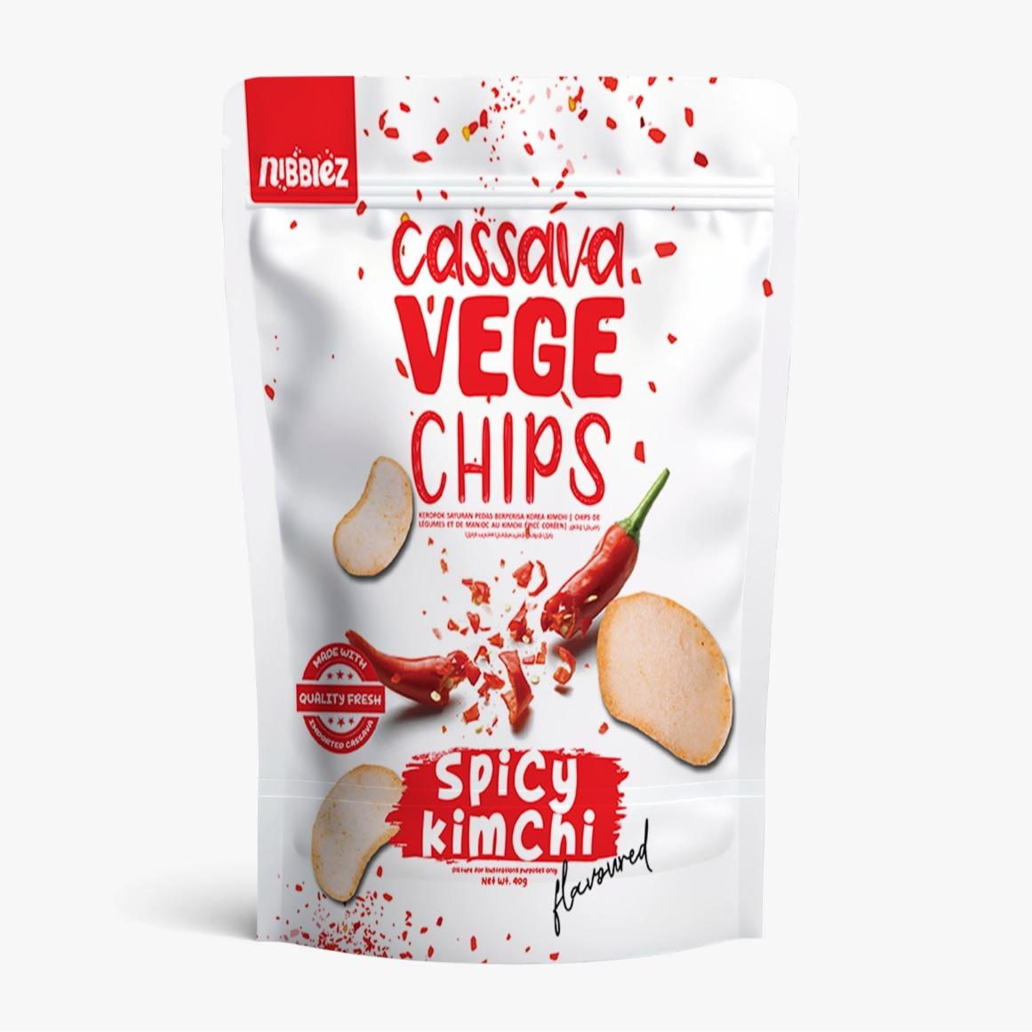 Nibblez Spicy Kimchi Cassava Vege Chips 40g (Best Before : Sep 2026)