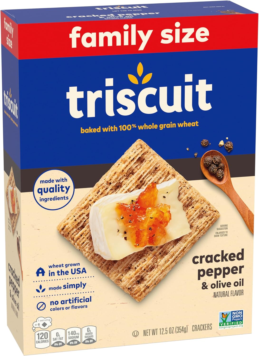 Nabisco Triscuit Cracked Pepper & Olive Oil Crackers 354g (Best Before : 16 July 2026)