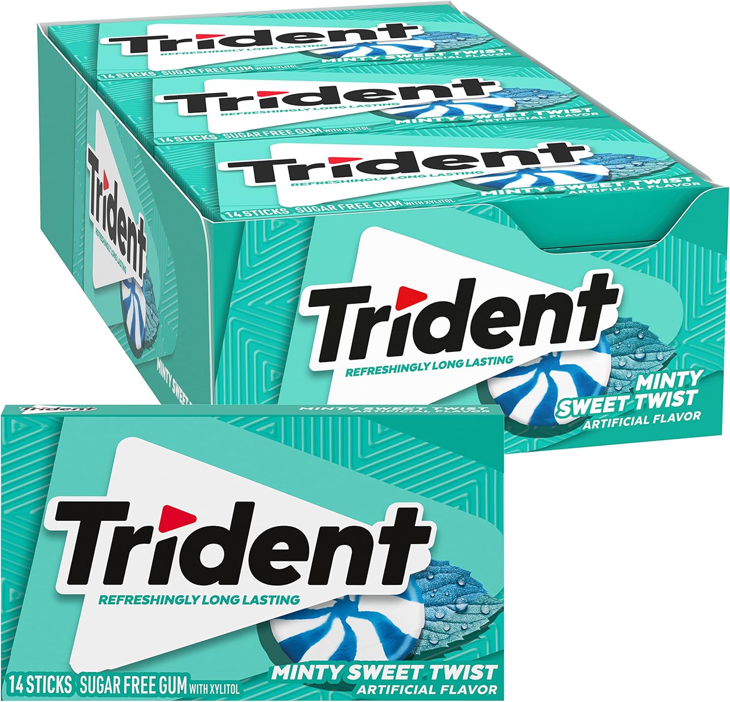 Trident Minty Sweet Twist Sugar Free Gum 14 Pieces