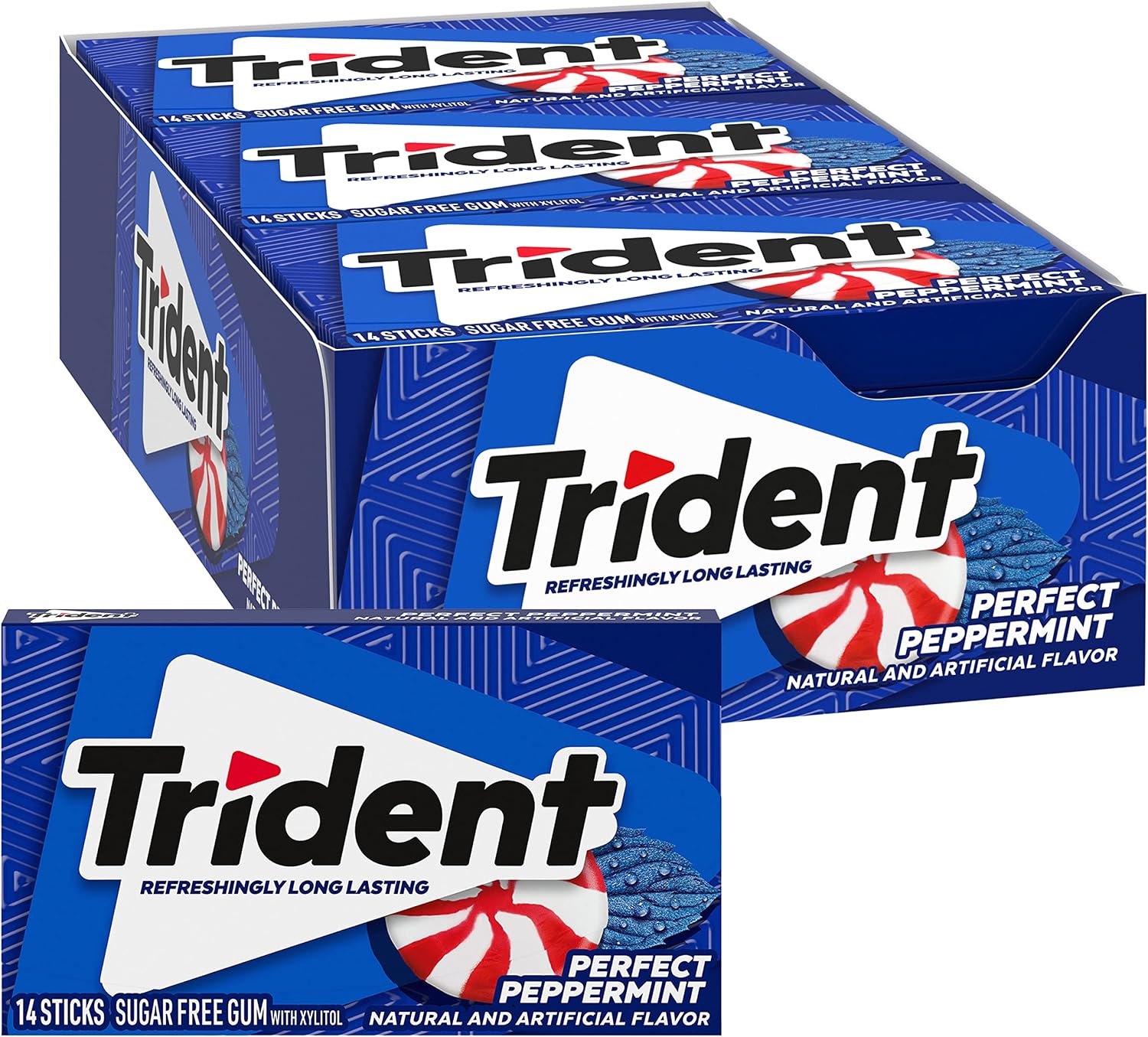 Trident Peppermint Sugar Free Gum 14 Pieces