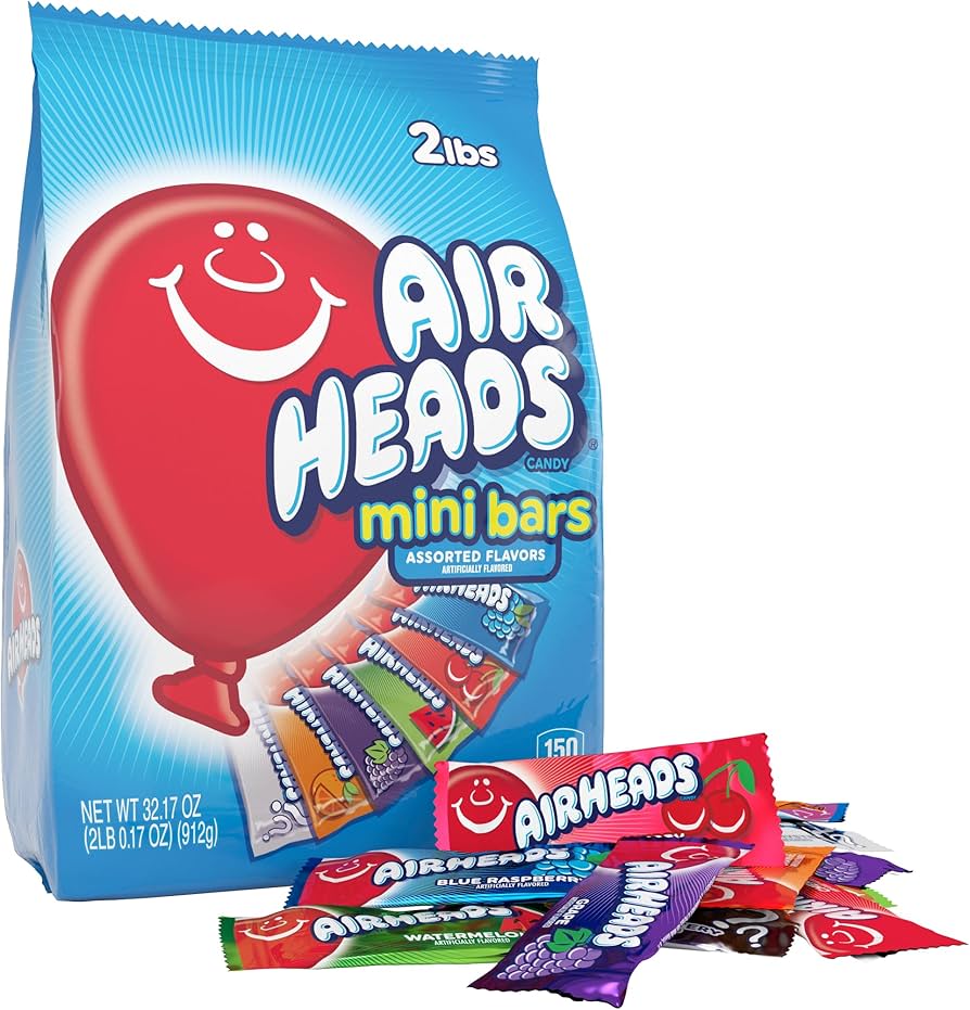 Airheads Mini Bars Assorted Flavours Bag 912g Share Bag (Best Before 11/2025)