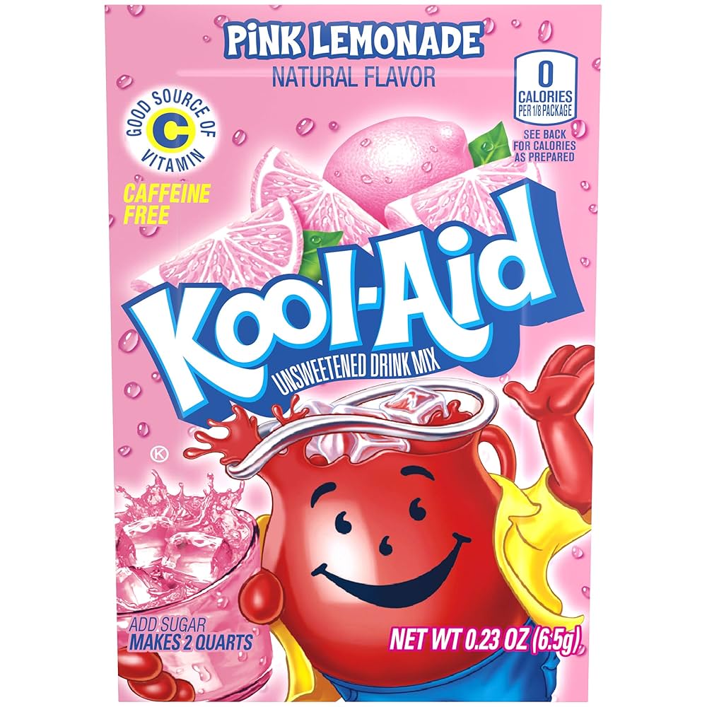 Kool-Aid Pink Lemonade Unsweetened Drink Mix 3.6g (Pack of 6)