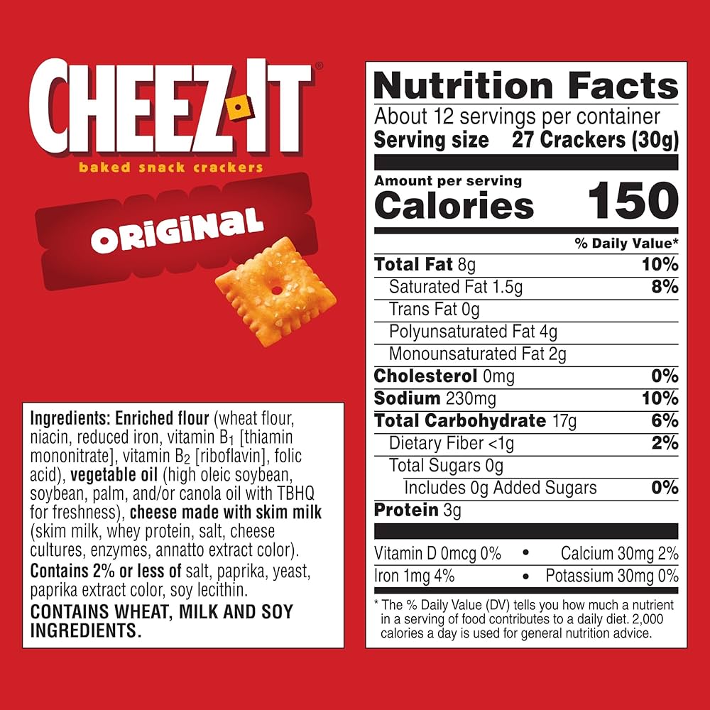 Cheez-It Original Baked Snack Crackers 351g (Just Box Damaged )