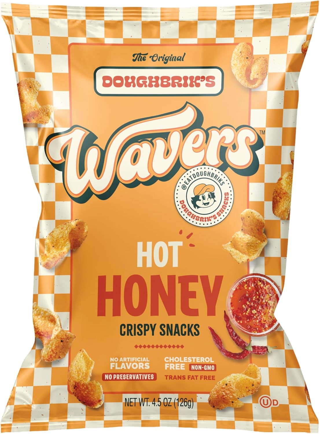 The Original Doughbrik's Wavers Crispy Snacks 126g | Hot Honey Flavoured