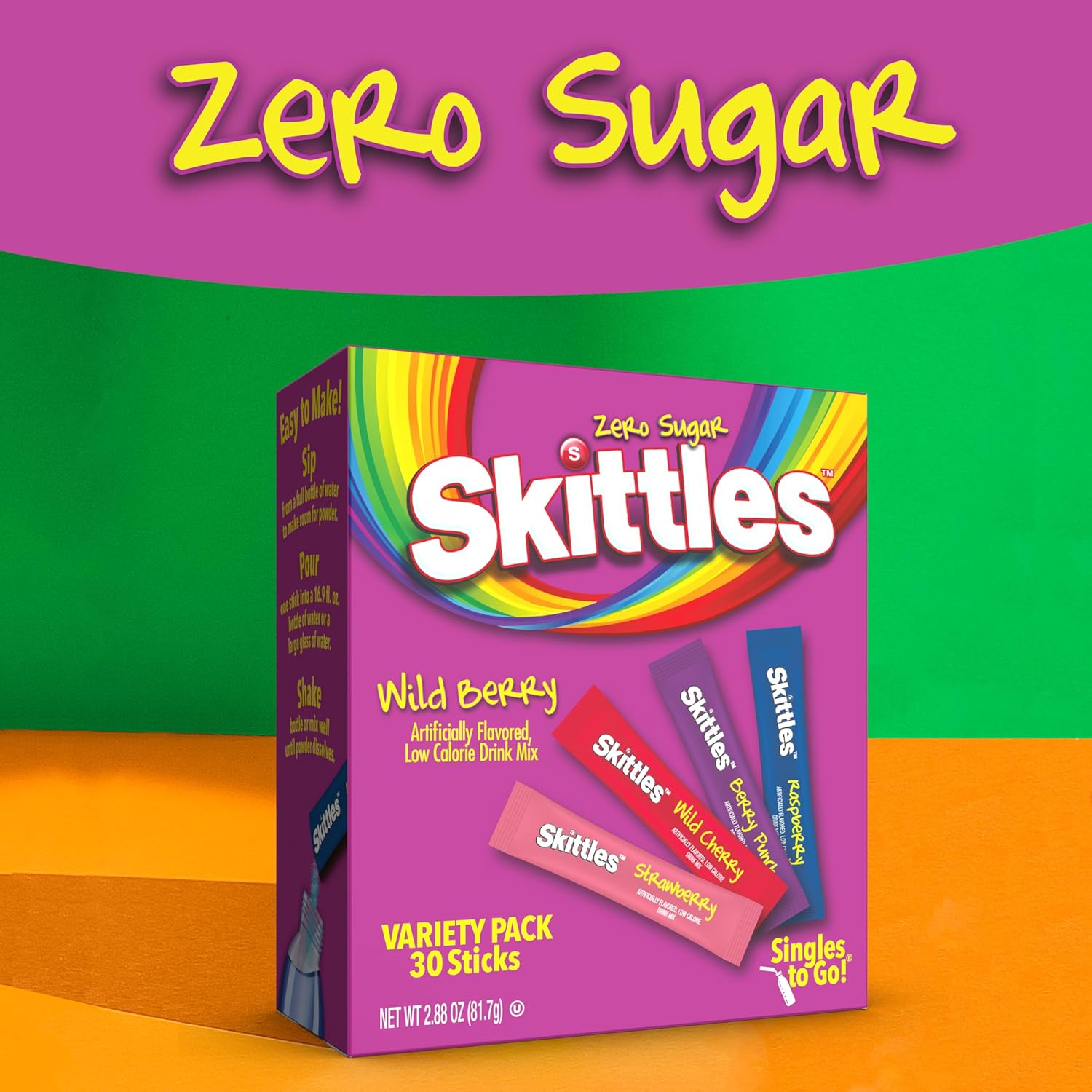 Skittles WILD BERRY Variety Pack 30 Sticks 75g