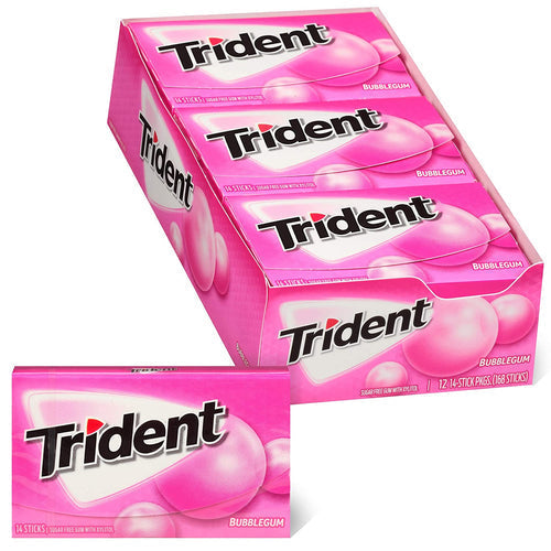 Trident Bubblegum Sugar Free Gum 14 Pieces