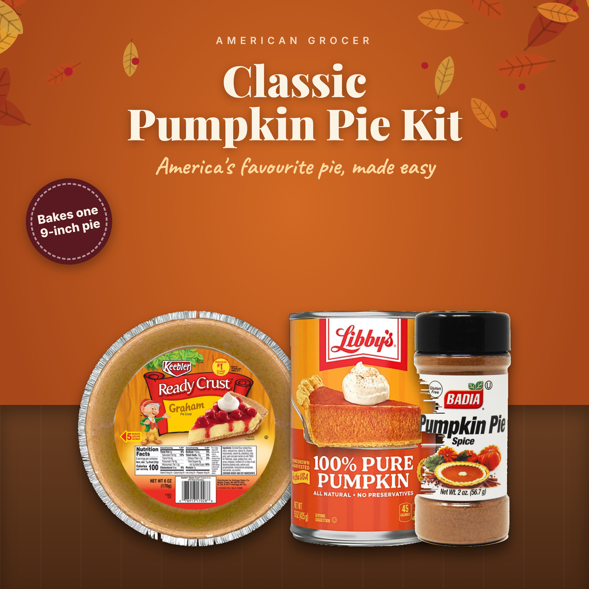 Classic Pumpkin Pie Kit - Libby's Pumpkin, Keebler crust and pumpkin pie spice