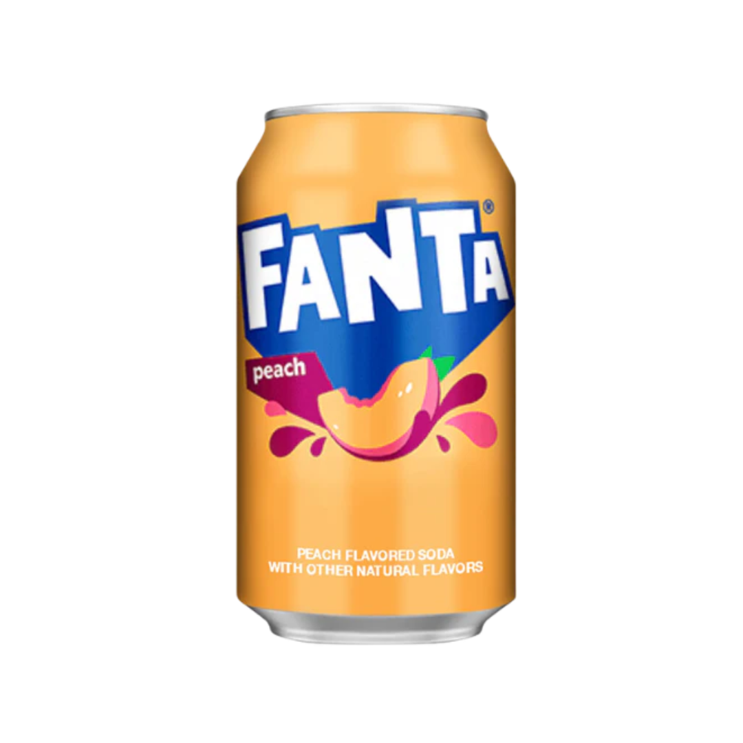 Fanta Peach Flavoured Soda 355ml I Pack of 12 (Best Before 05/2026)