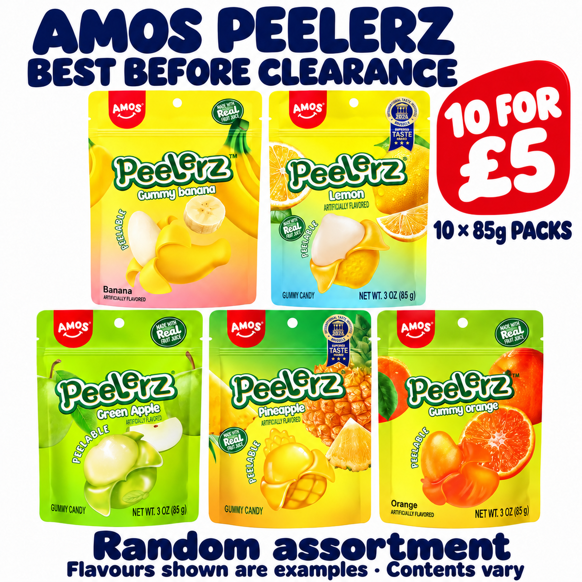 Amos 85g Best Before Clearance Bundle | 10 FOR £5!