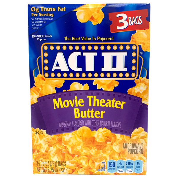 Act II Movie Theater Butter Microwave Popcorn 234g
