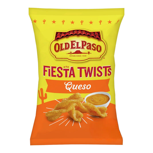 Old El Paso Queso Fiesta Twists Corn Snacks 155g(Best Before Date 07/09/2025)