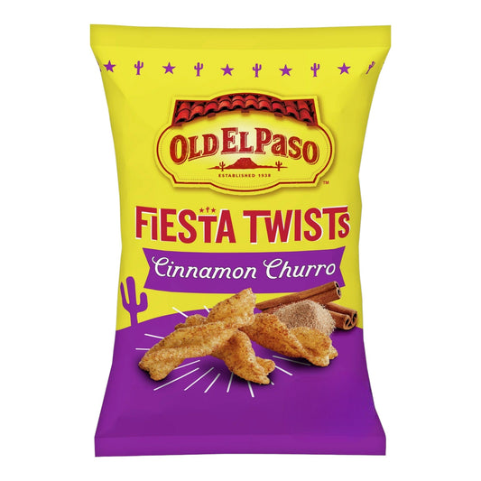 Old El Paso Cinnamon Churro Fiesta Twists Corn Snacks 155g(Best Before Date 10/08/2025)