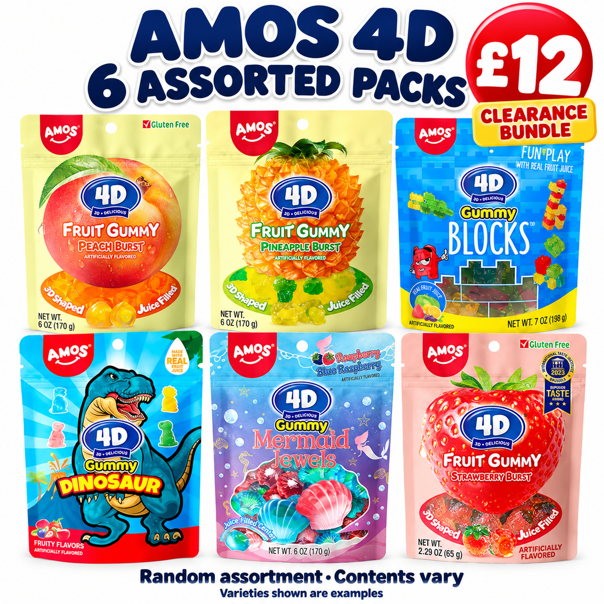 Amos 4D Clearance Best Before Bundle | 6 FOR £12