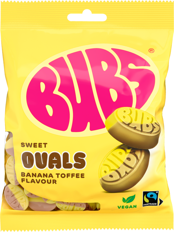 Bubs Candy Sweet Ovals Banana Toffee 156g