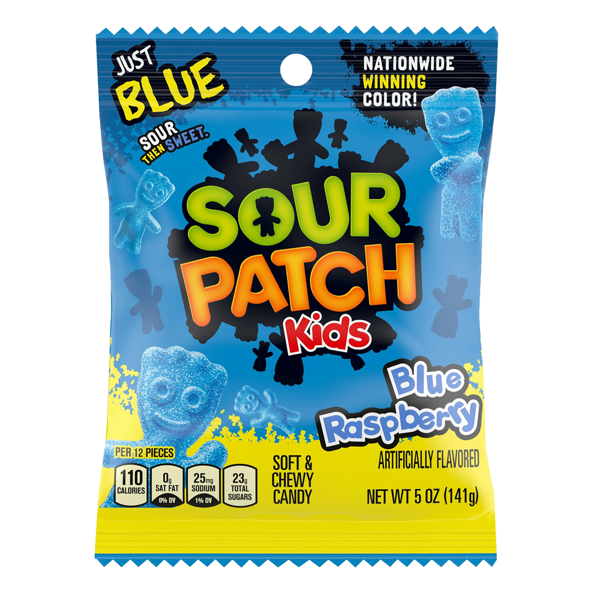 Sour Patch Kids Blue Raspberry Soft & Chewy Candy Peg Bag 102g (Best Before 07/2026)