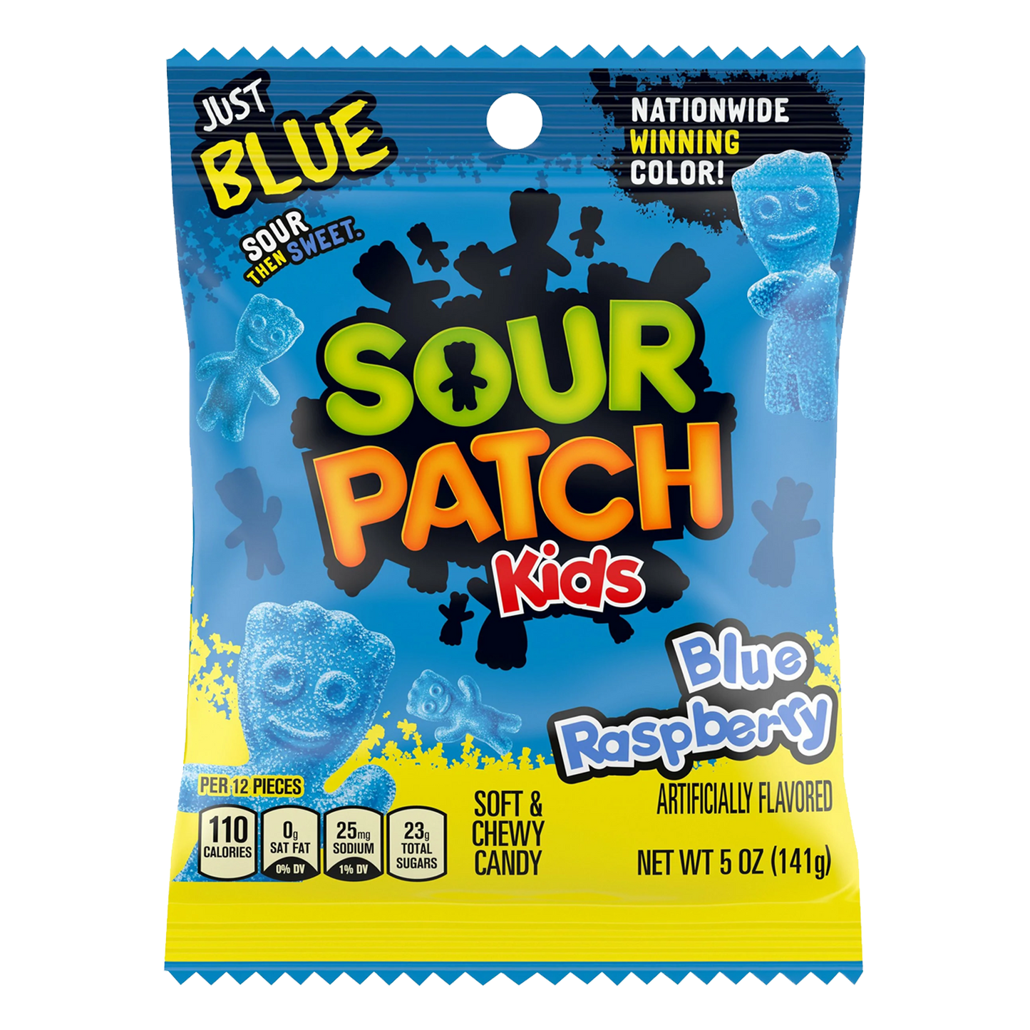 Sour Patch Kids Blue Raspberry Soft & Chewy Candy Peg Bag 102g (Pack of 2)