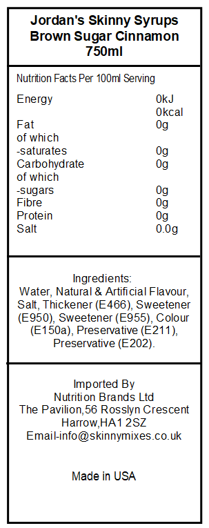 Sugar Free Brown Sugar Cinnamon Syrup (Pack Of 2 Bundle)