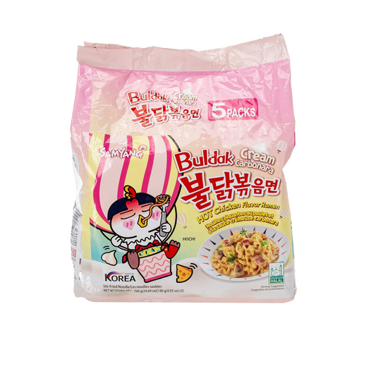 Samyang Buldak Cream Carbonara Hot Chicken Flavor Ramen ( Pack of 5 )