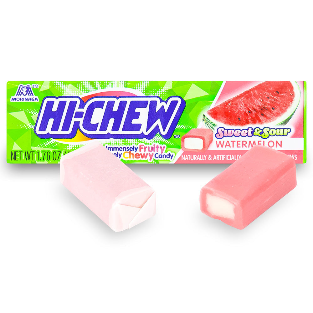 Hi-Chew Fruity Chewy Candy Sweet & Sour Watermelon Flavour (15 x 50g) (Best Before : 08 Feb 2026)