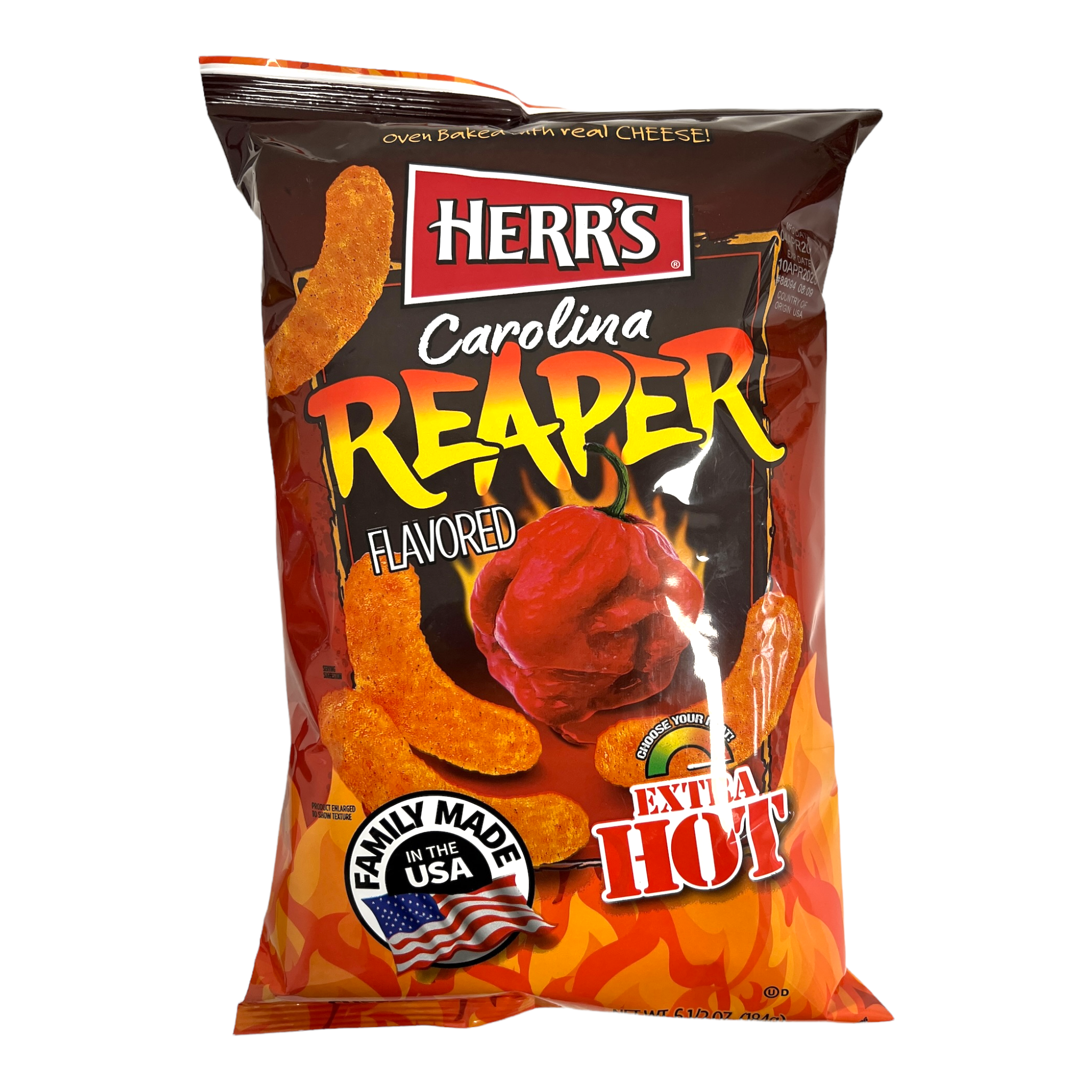 Herr's Carolina Reaper Flavoured Cheese Curls 113g (Best Before : 09 /2025)