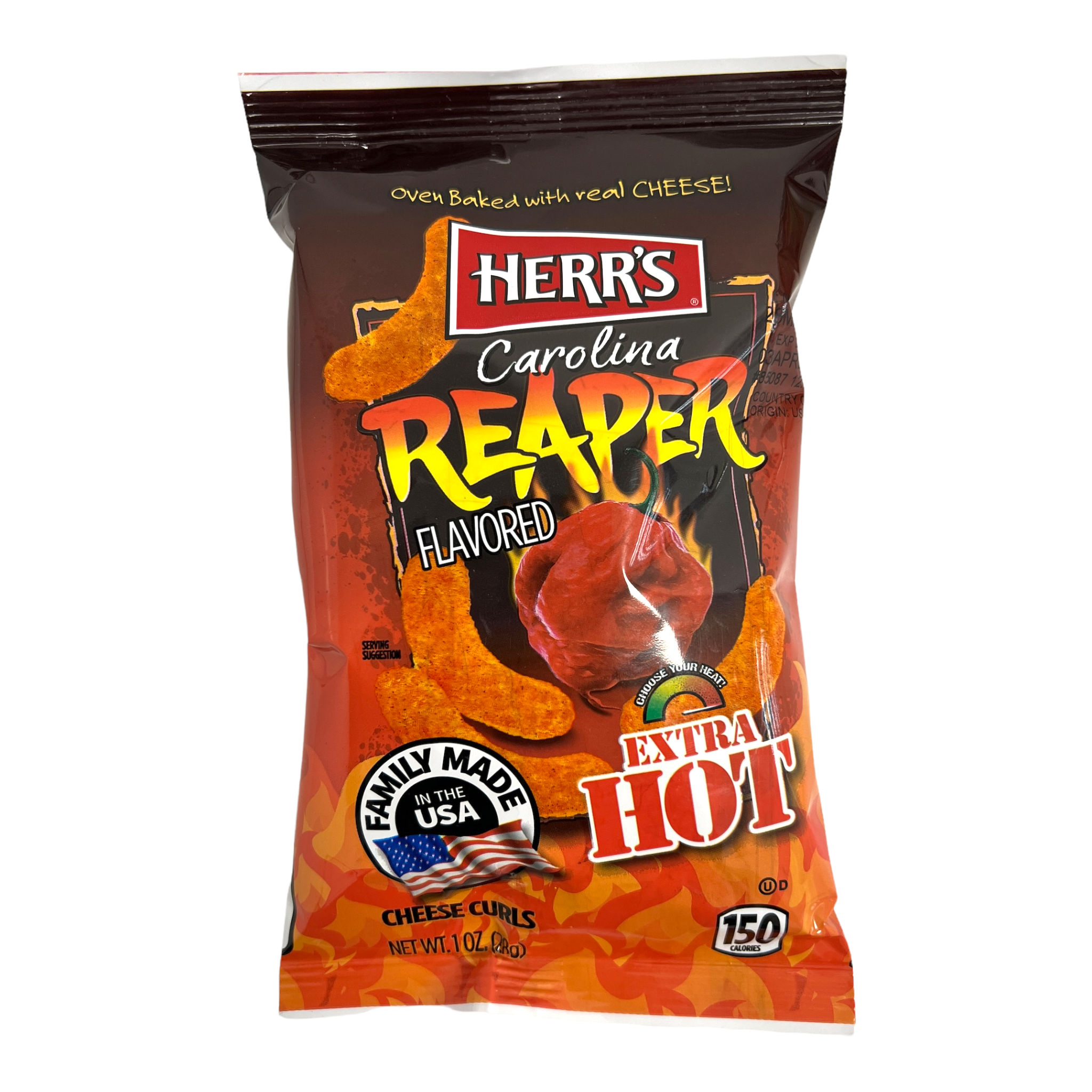 Herr's Carolina Reaper Flavoured Cheese Curls 28g (Pack of 3)