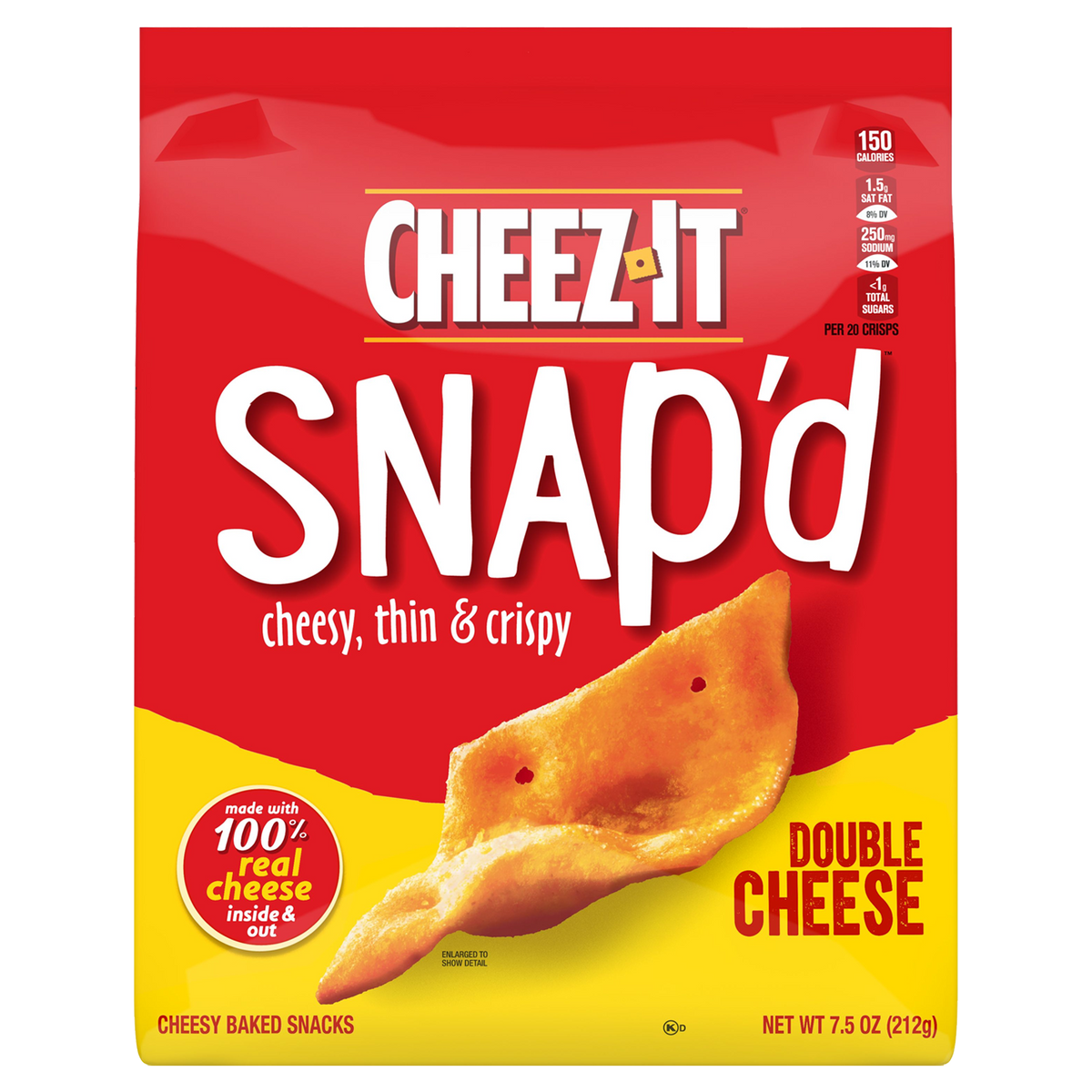 Cheez-It Snap'd Double Cheese Cheesy Baked Snacks 212g sold by American Grocer in the UK