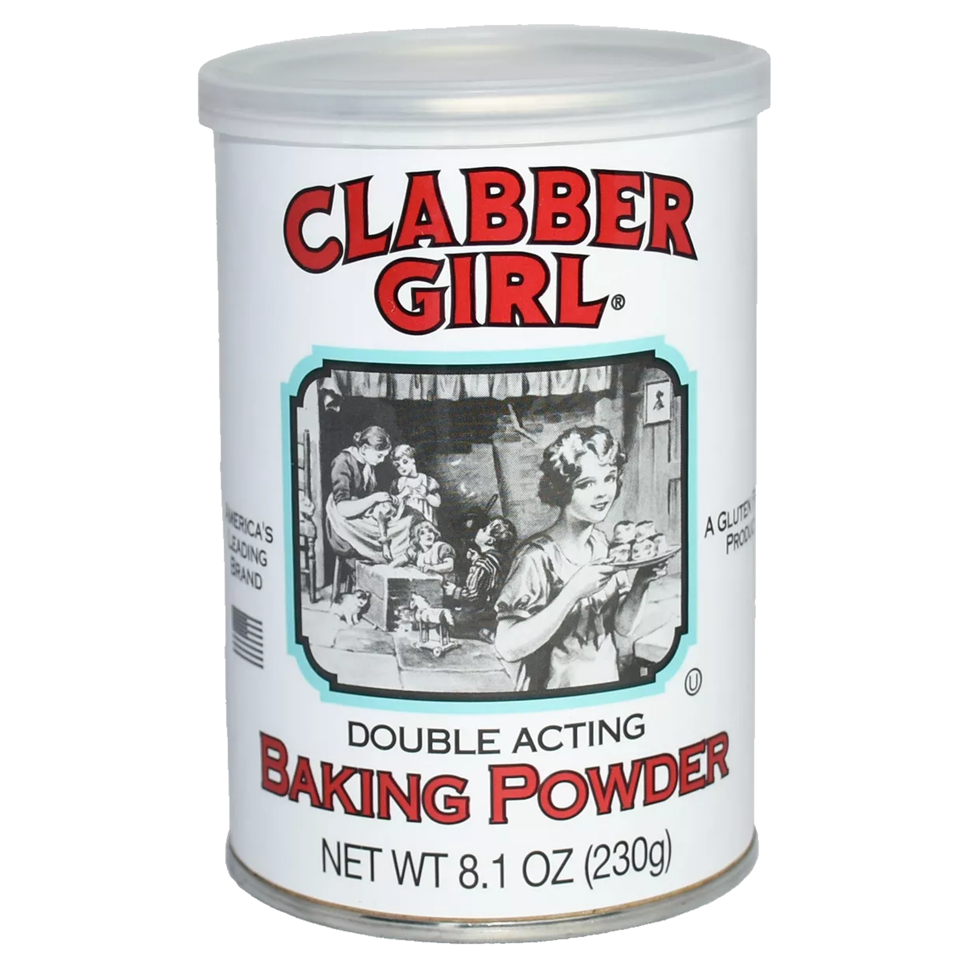 Clabber Girl  Double Acting Baking Powder 230g  sold by American Grocer in the UK