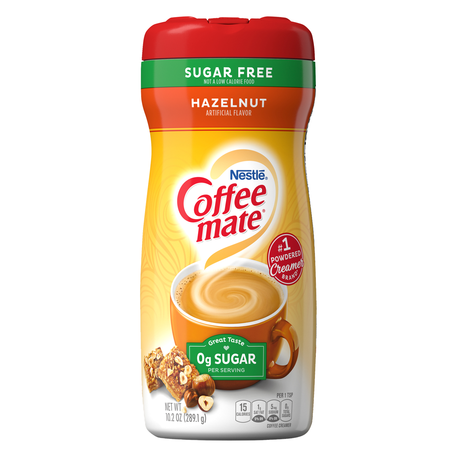 Nestle Coffee Mate Sugar Free Hazelnut Coffee Creamer 289.1g (Pack of 2) (Best Before : 19 Sep 2025)