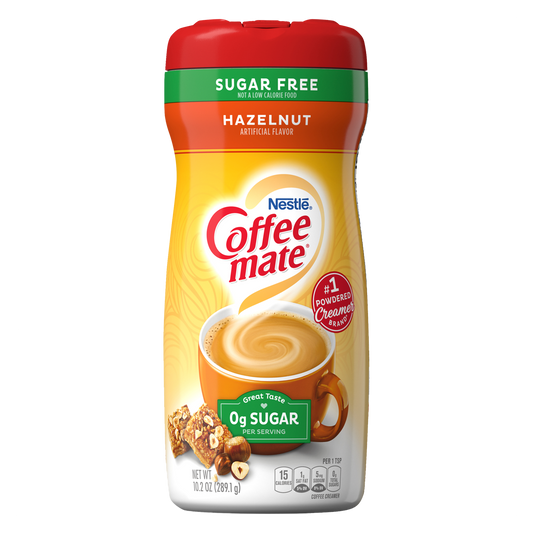 Nestle Coffee Mate Sugar Free Hazelnut Coffee Creamer 289.1g (Pack of 2) (Best Before : 19 Sep 2025)