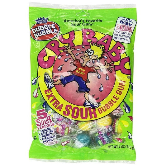 Cry Baby Sour Chews Extra Sour Bubble Gum 113g