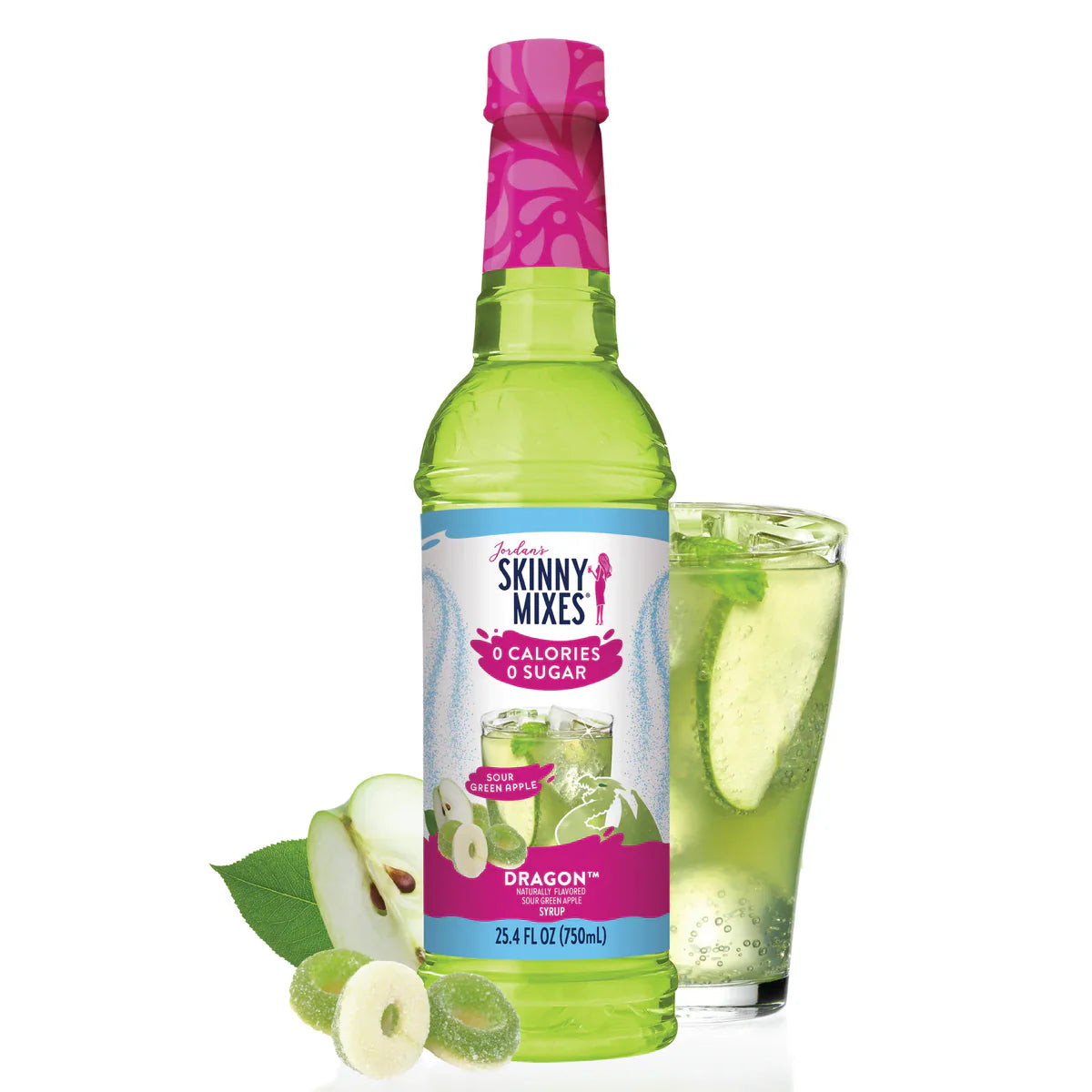 Skinny Sugar Free Dragon Sour Green Apple Syrup 750ml