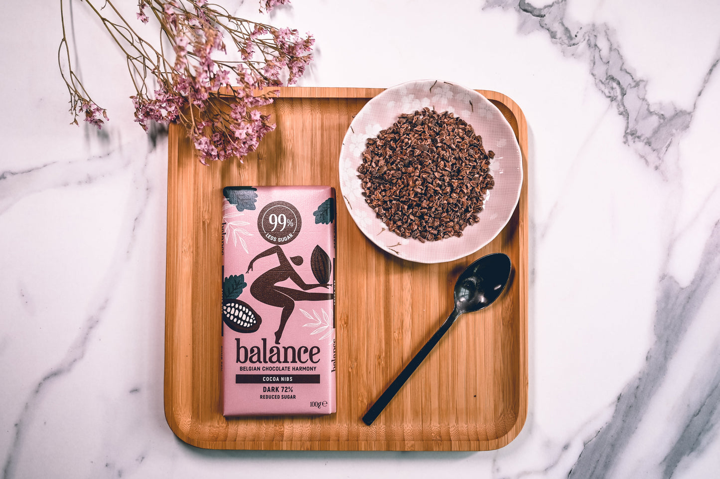 Balance Stevia tablet Dark 72% cocoa nibs 100g