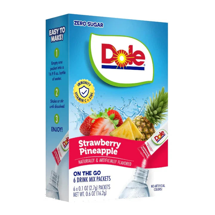 Singles To Go Dole Strawberry Pineapple Drink Mix 16.2g (6 Sticks)