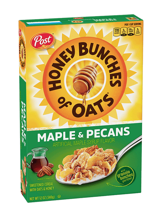 Post Honey Bunches of Oats Maple & Pecans Sweetened Cereal 340g (Best Before Date 01/11/2024)